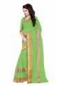 Green Poly Cotton Saree thumb 1