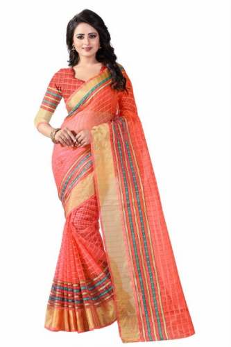 Multi Border Sarees Poly Cotton