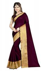 Plain Silk Sarees Wine
