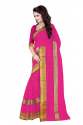 poly Cotton Gold Border Sarees thumb 1