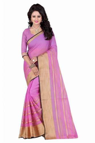 Poly Cotton Sarees Pink