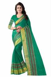 Printed Cotton Sarees Green