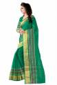 Printed Cotton Sarees Green thumb 1