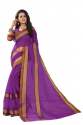 Purple Multi Border Sarees  thumb 1