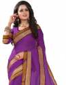 Purple Multi Border Sarees  thumb 2