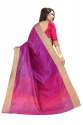 Stylish Cotton Saree Purple Color thumb 1