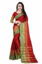 Tashi Red Cotton Silk Saree
