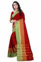 Tashi Red Cotton Silk Saree thumb 1