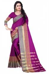 Tashi Wine Cotton Silk Saree