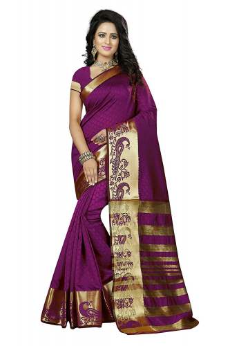 Wine Jacquard Sarees