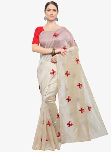 Zarna Silk Saree With Embroidery Work