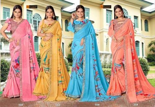 Casual Chiffon Printed Saree by Anish Textiles