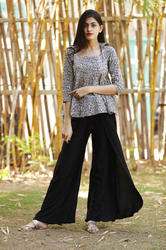 Ladies Plazzo with crop top