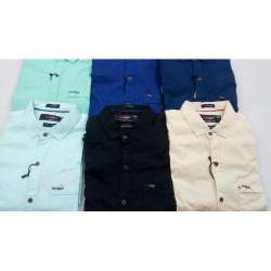 Men Plain Casual Wear Cotton Shirts