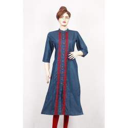 Blue Designer Denim Kurtis