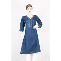 Denim Embroidery Kurti