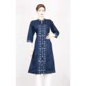 Denim Kurti With 3/4 Sleeves