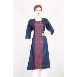 Denim Kurtis With Embroidery