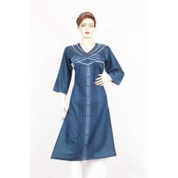 Designer Denim Kurtis For Ladies