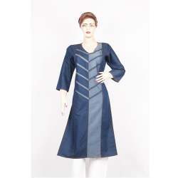 Double Shade Denim Kurtis