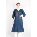 Embroidered Denim Kurti For Ladies