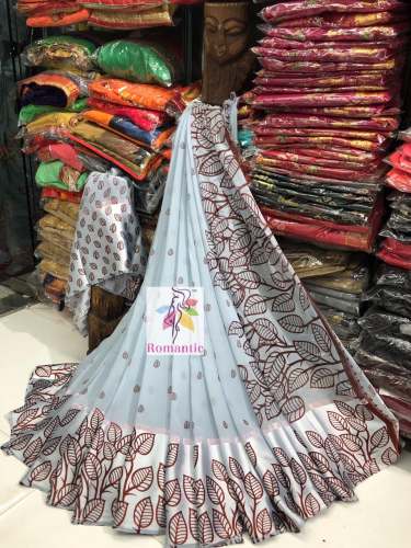 georgette with sartin border