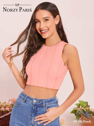 Ladies Fancy Sleeveless Crop Tops  