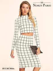Western Womens Formal Wear Checks Pattern Dresses