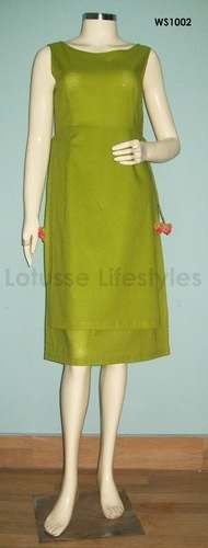 A Line Green Cotton Kurti from Noida 