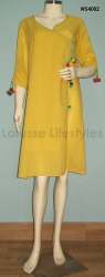 Yellow Angrakha Style Kurti