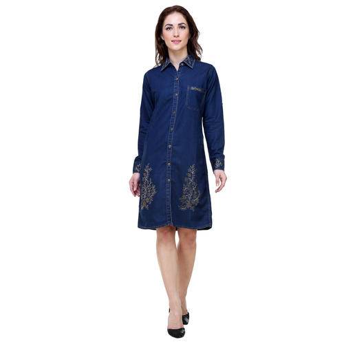 SKM Fabric Denim Western Dresses