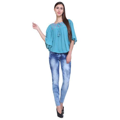 Washed Ladies Denim Jeans