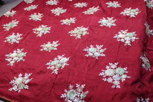 red cotton work fabric by Aryansh designers