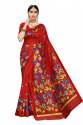 Art Silk Sarees With Floral Print thumb 2