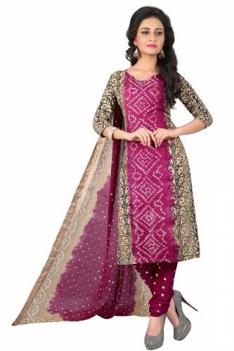 bandhani silk dress material