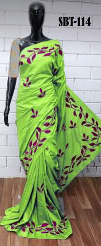 Beautiful Leaf Embroidery Work Saree