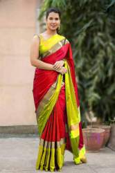Bordered cotton silk saree