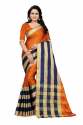 Checks design cotton silk saree thumb 1