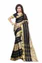 Checks design cotton silk saree thumb 2