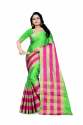 Checks design cotton silk saree thumb 4