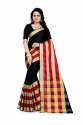 Checks design cotton silk saree thumb 5