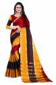 Checks design cotton silk saree thumb 6