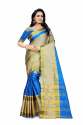 Checks design cotton silk saree thumb 7