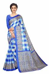 Checks Printed Khadi Silk Saree
