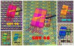 Embroidery And Mirror Work Checks Saree