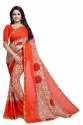 exclusive georgette printed saree eith lace  thumb 1