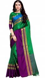 Fancy Box Printed Cotton Silk Saree