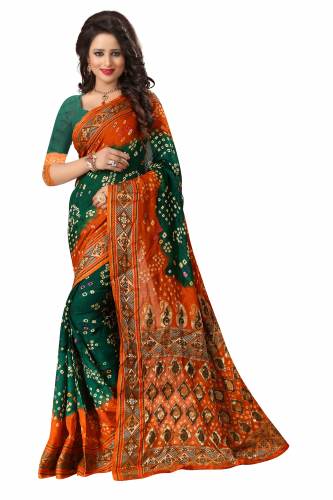 Fancy  Designed Fashion Bandhni Silk Sarees