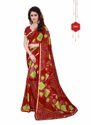 Fancy georgette saree with lace