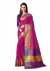 Fancy Jacquard Cotton Silk Saree
